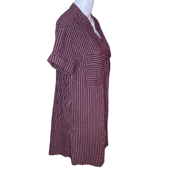 I Joah Dress Burgandy & White Stripe Size - Picture 3 of 8